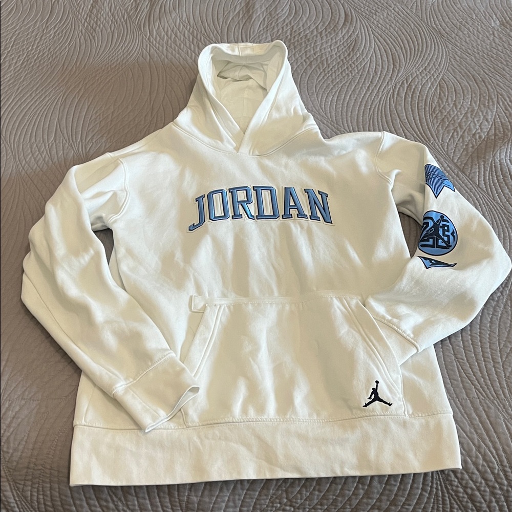 Jordan Off-White Hoodie with Blue Details - Picture 4 of 5